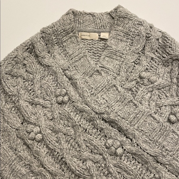 Anthropologie • sleeping on snow rap style cableknit heather gray shrug •  XS/S - Picture 2 of 16